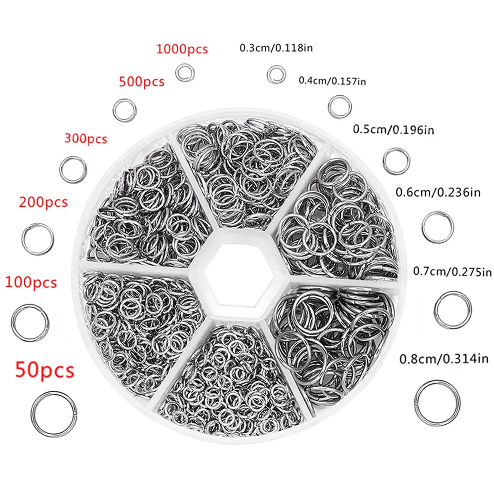 

2000pcs Stainless Steel Jump Rings&Split Rings Connector for DIY Necklaces Bracelet Earrings Keyrings Jewelry Making Accessories