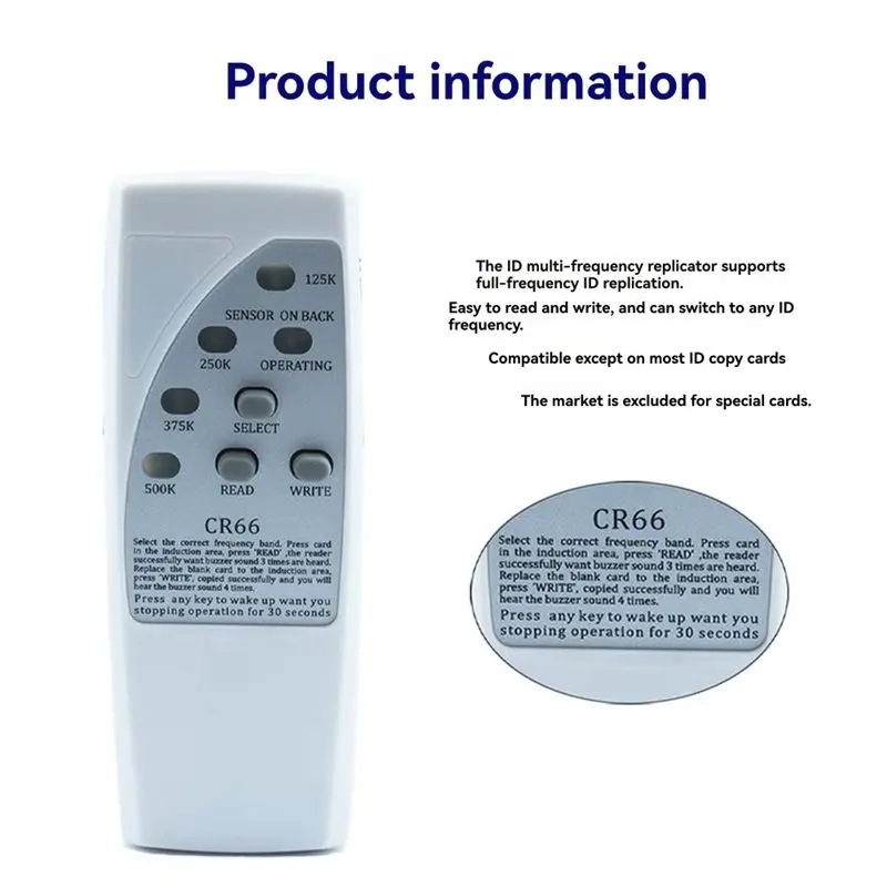 AC57-Handheld RFID Smart Chip Reader Writer 125Khz ID Copier Duplicator ID Tags Programmer For EM4305 T5577 Key Card