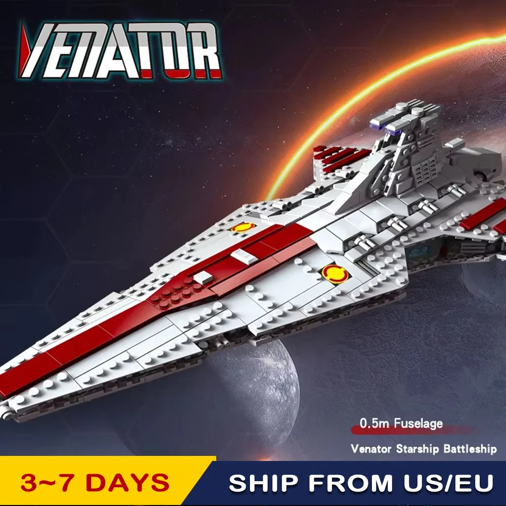 In stock High-tech Attack Cruiser Fighter Venator Technical Model battle Space Ship Toys star Christmas Gifts  960pcs 05042 8039