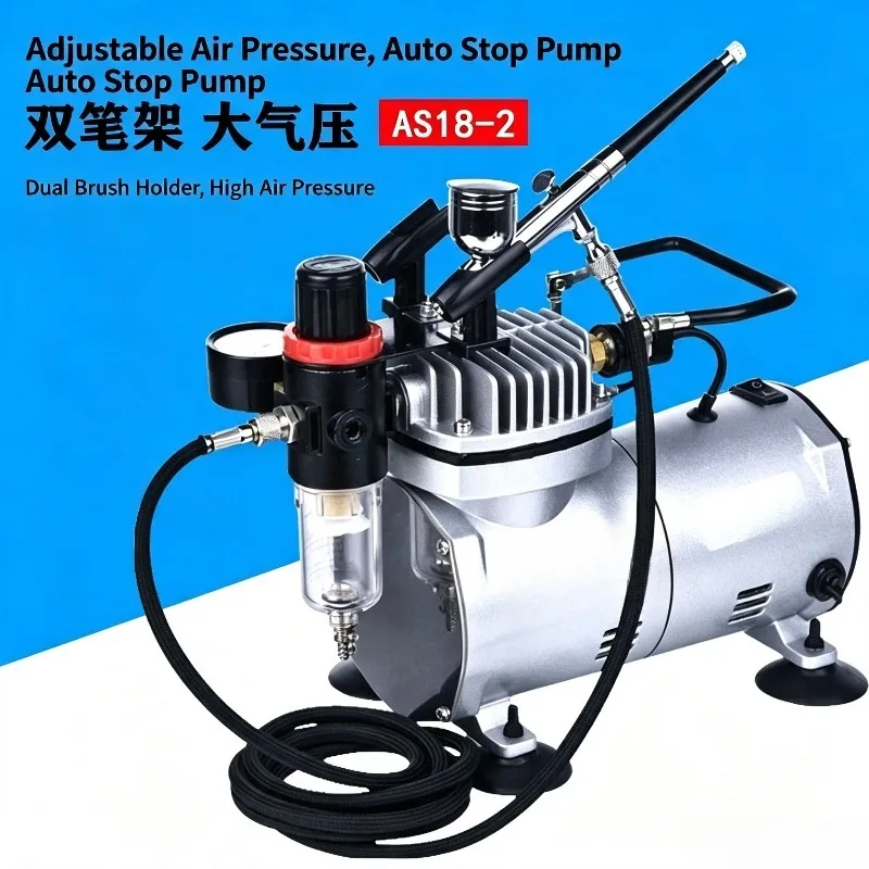 Airbrush Compressor Kit Mini Spray Painting Tool For Model Figure Coloring Handicraft DIY Art Creation And Surface Spraying Work