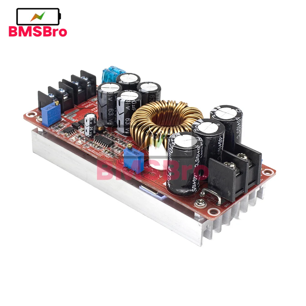 Professional DC 20A 1200W DC-DC Step Up Boost Converter Power Supply 8-60V 12V Step Up to 12-83V 24V 48V With Heat Sink