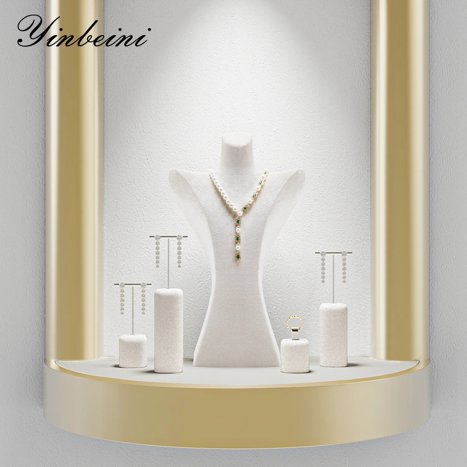 

Yinbeini бархатная подставка для ювелирных изделий, кольца, серьги, ювелирные аксессуары, стеллаж для выставки товаров, реквизит TB051