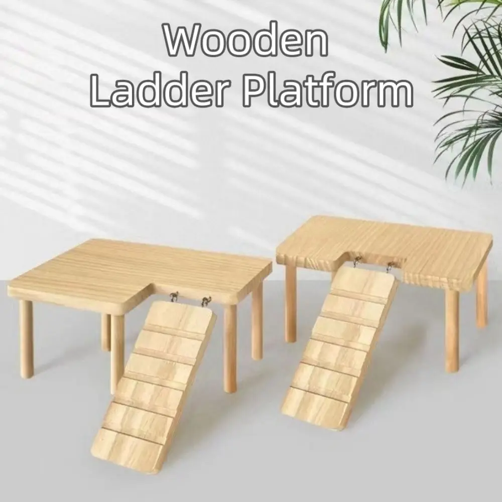 Escada de Madeira para Hamster: Plataforma Fácil de Instalar, Brinquedo DIY, Degraus, Prancha de Salto, Acessórios Duráveis para Gaiola e Playground para Pequenos Animais de Estimação