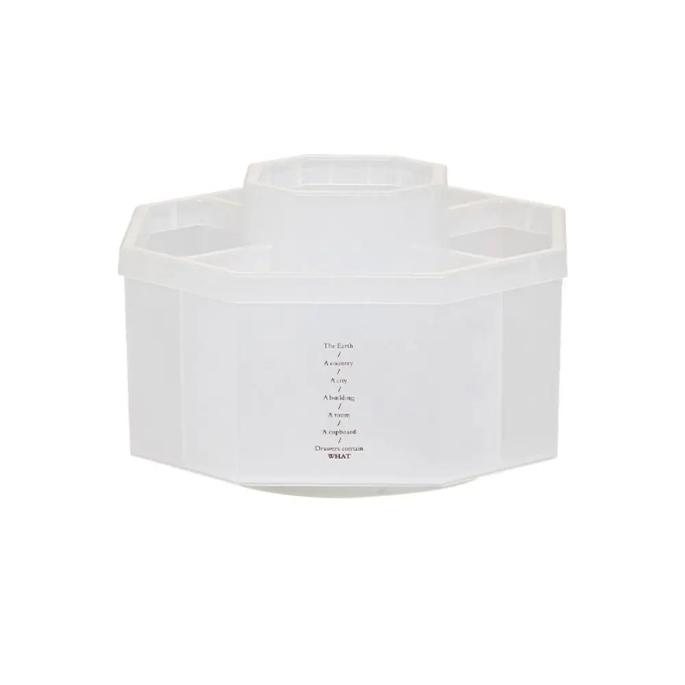 Stationery Organizer 360° Rotating Pen Holder Storage Box Dust-proof Pen Pencil Organizer 5-Grid Multifunctional