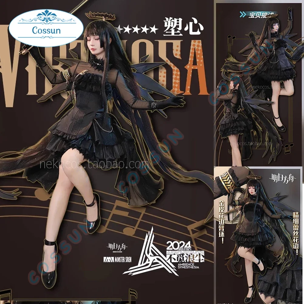 Arknights Virtuosa Arturia Giallo AMBIENCE SYNESTHESIA Game Suit Gorgeous Dress Cosplay Costume Halloween Party Outfit