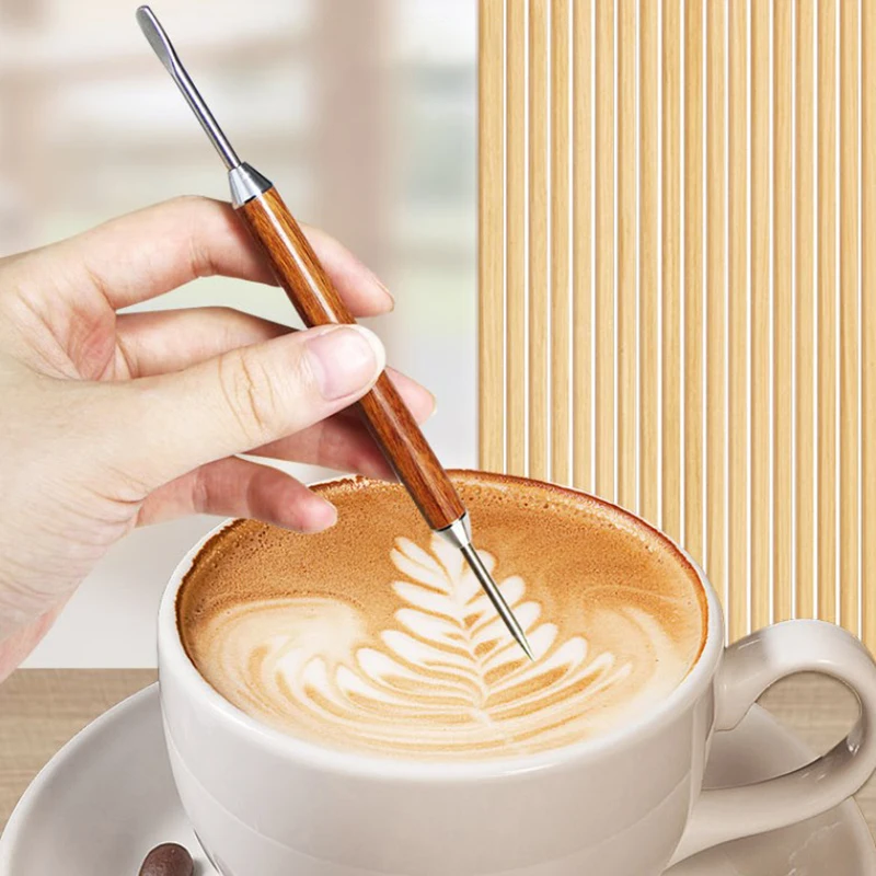 Latte Pull Flower Needle Stainless Steel Coffee Decorating Art Pen Cappuccino Espresso Art Needles Barista Coffee Accessories