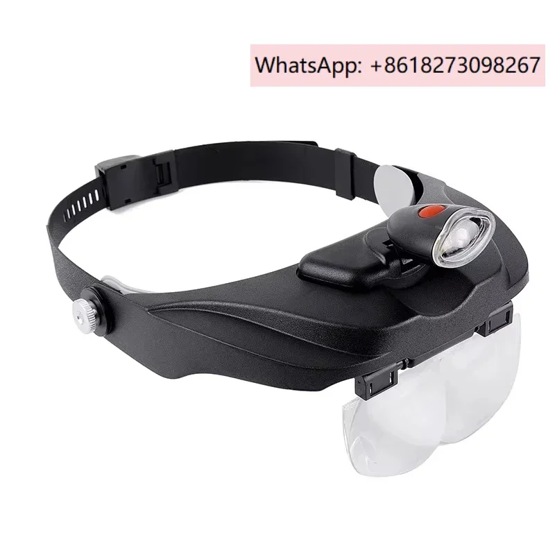 

Head wearing magnifying glasses, medical ophthalmology, elderly reading, high-power maintenance circuit board 1000 PP