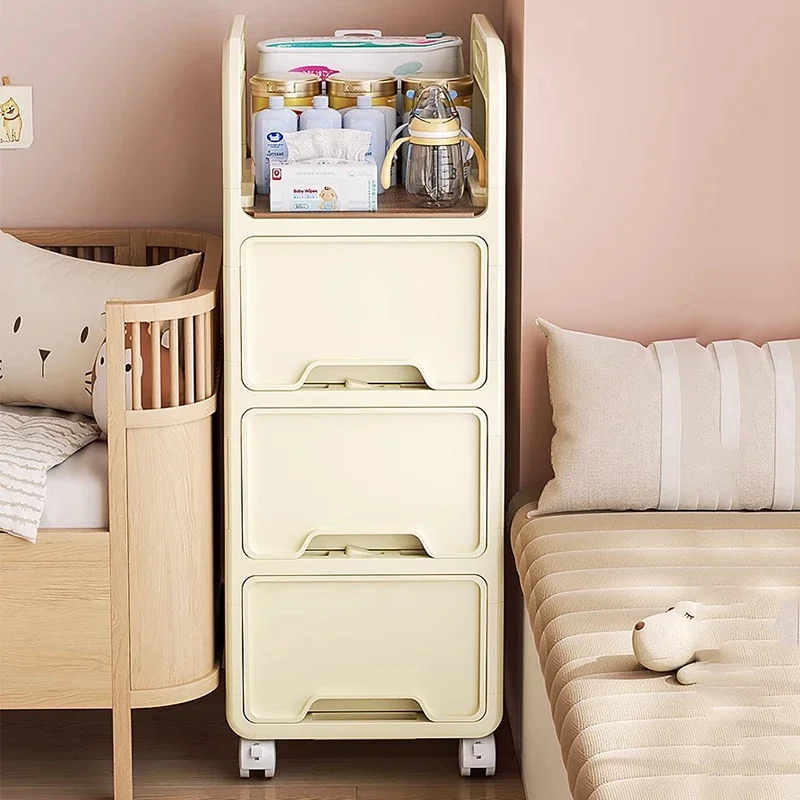 

Storage Rack Snack Toy Storage Cabinet Living Room Multi-layer Mobile Trolley Storage Cart Wheels Salon Furniture