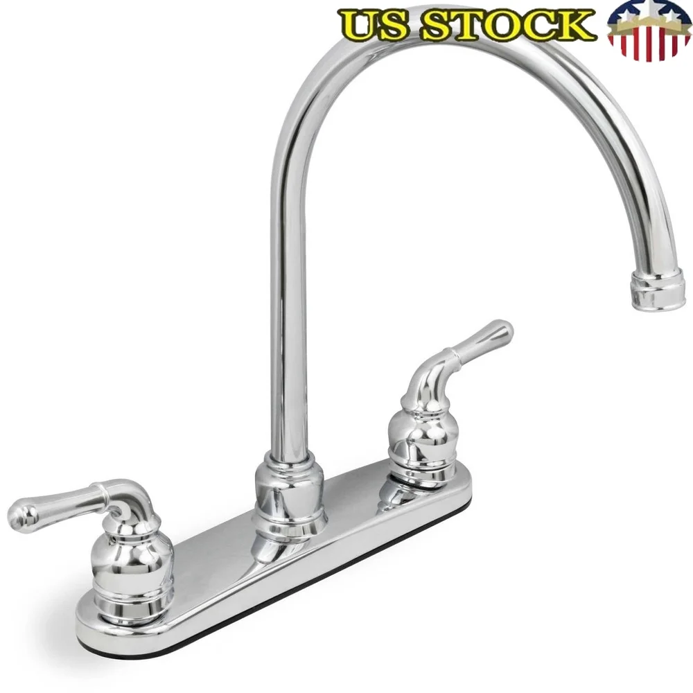 

Бессвинцовый кухонный смеситель с двумя ручками и поворотным изливом. Картриджи без моек. Хромированная отделка. Гибридная конструкция, совместимая с АДА.