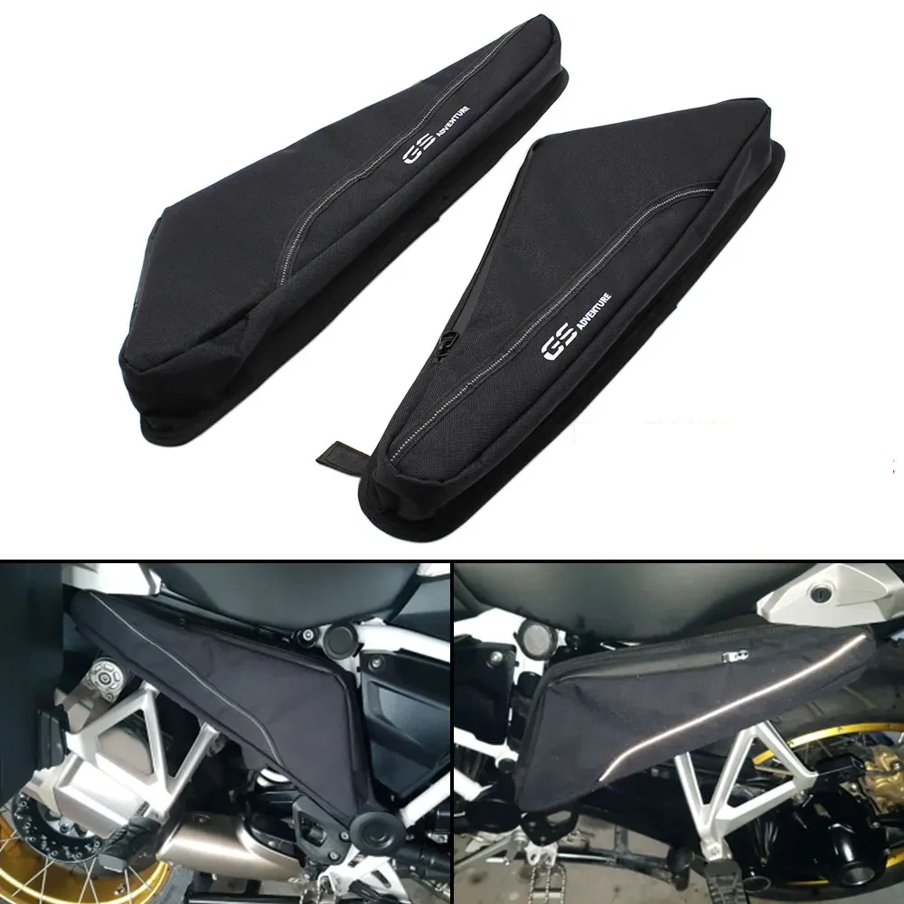 2PCS Motorcycle Repair Tool Placement Bag Frame Triangle Package Side Toolbox Black for BMW R1200GS ADV LC R1250GS F750GS F850GS