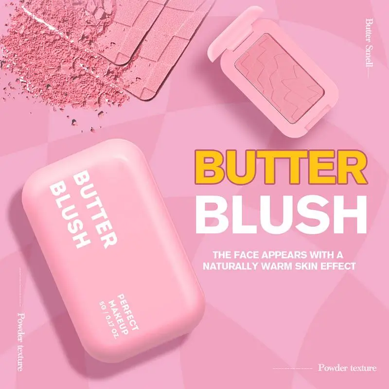 Beauty Blush Palette High Pigment Facial Blush Powder for Women Long-Lasting Butter Scent Blush Palette Sweat-Proof Face Blush