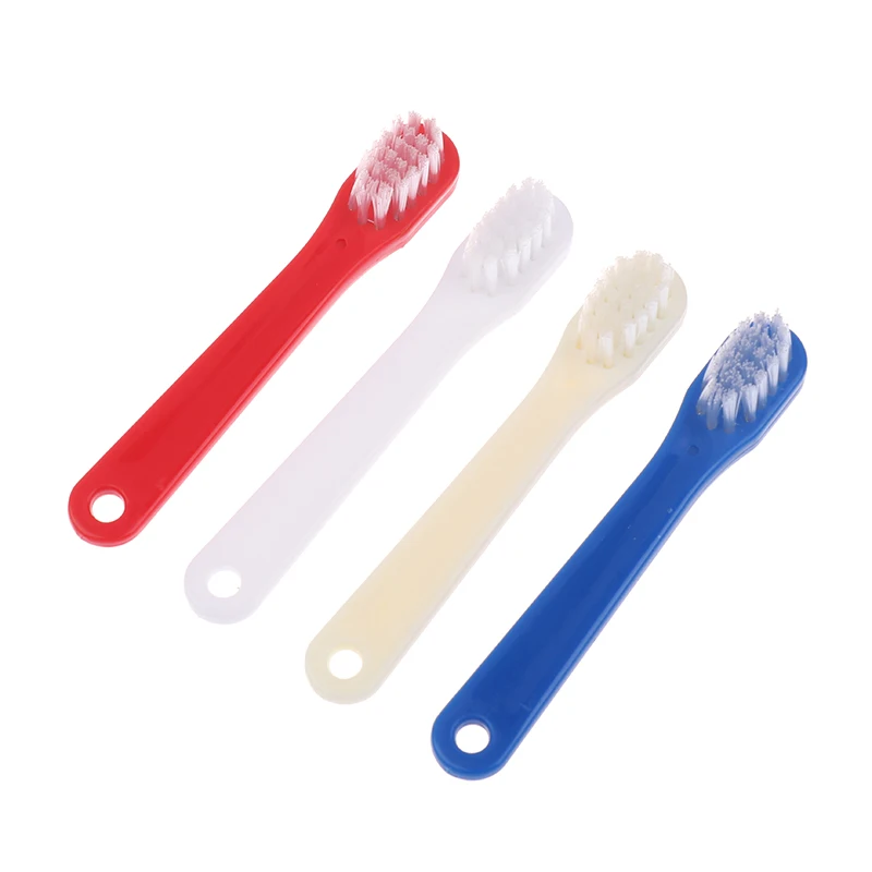 1 Pcs Double Head Toothbrush Manual Brush False Teeth Cleaner Portable Al Care Supply Denture Blue Red White Color
