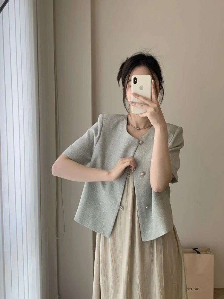 

Ele Summer New Sle, корейская версия, женское модное круглое пальто, кардиган на пуговицах, женская верхняя одежда