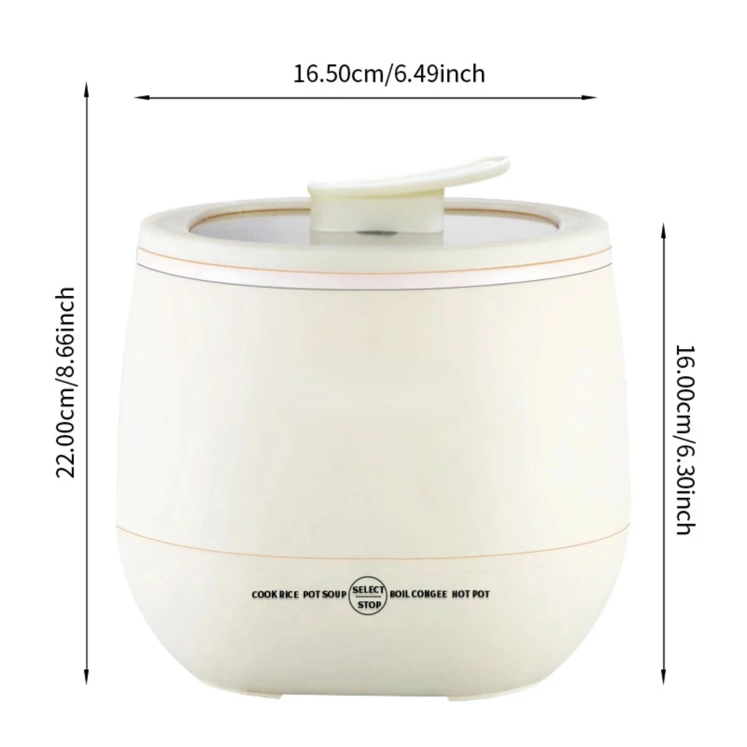 Convenient and versatile mini rice cooker with 1.8L capacity - Ideal for dormitory use - Effortless cooking thanks to durable no