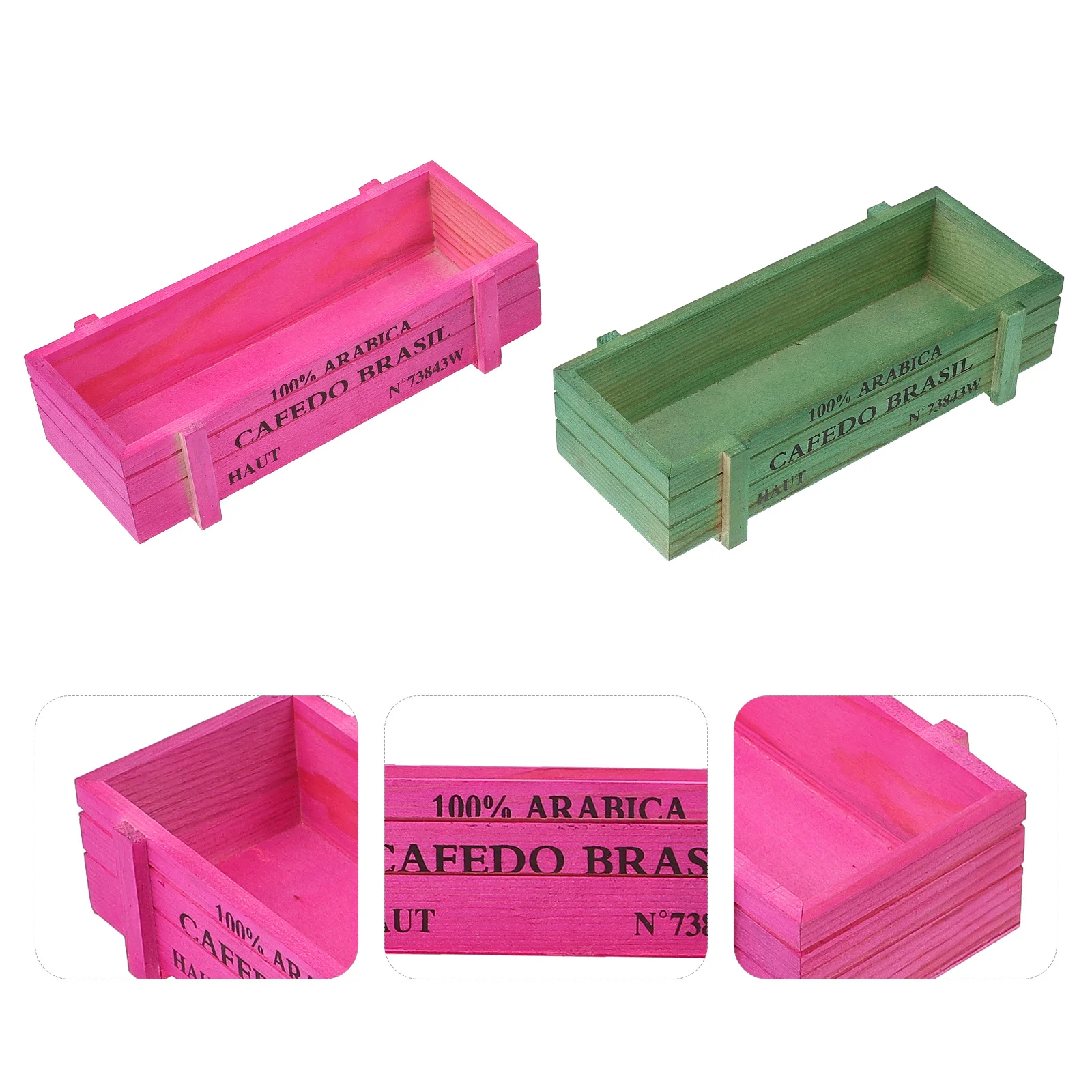 

2Pcs Wooden Storage Box Premium Eco-Friendly Succulent Planter for Desk Garden Decor Creative Flowerpot Tray Household Plant