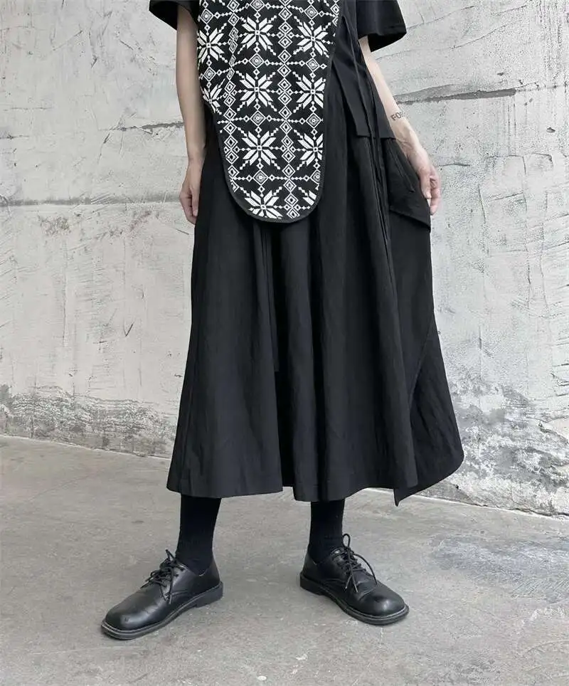 UMI MAO Yamamoto Dark Skirt Women's Irregular Design Spring Autumn A Edition Half Skirt Women's Y2K Goth Clothes Femme