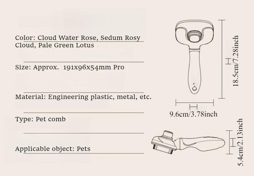Self Cleaning Pet Needle Comb, Cat Knot Opening Massage Brush One-Click Hair Remover Washable Pet Grooming Supplies