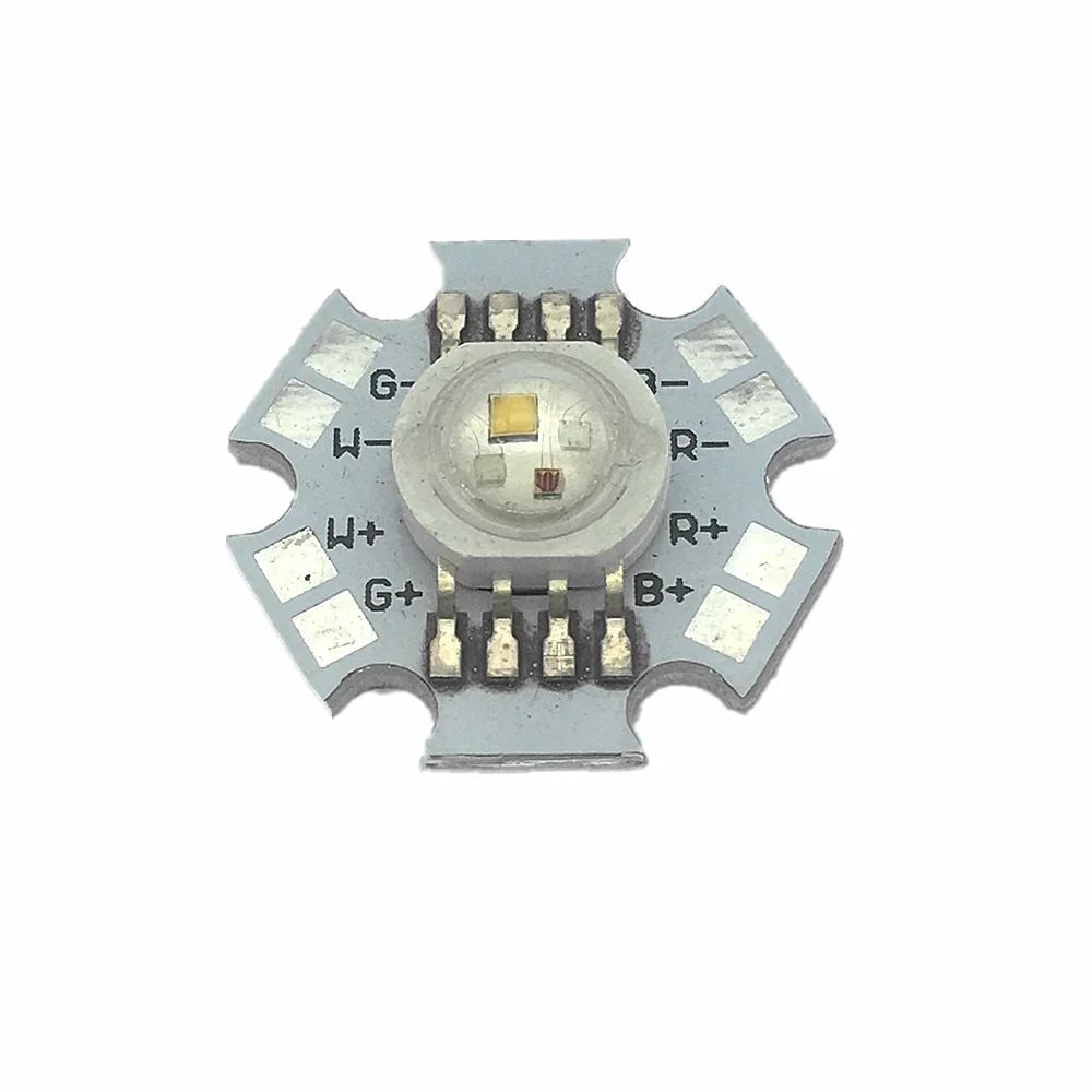 10 Stück 4 W RGBW oder RGBWW LED-Diode, Hochleistungs-LED-Emitter, Chip-Perle, 8 Pins, vierfarbiger LED-Chip, Epistar 45 Mil auf 20 mm Stern-PCB-Basis