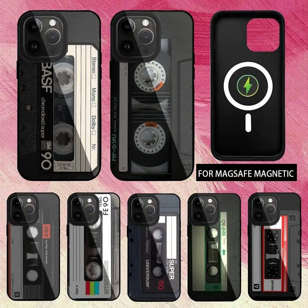 

Magnetic Radio Tape Cassette Phone Case For iPhone17,16,15,14,13,12,11 Plus,Pro Max Magnetic Magsafe Wireless Charging