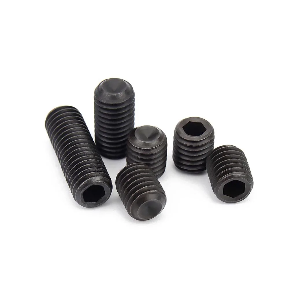 10pc UNC/UNF 10#-24/32 1/4-20/28 to 1/2-13 304 Stainless 12.9 Black Steel Hex Hexagon Socket Allen Cup Point Grub Bolt Set Screw