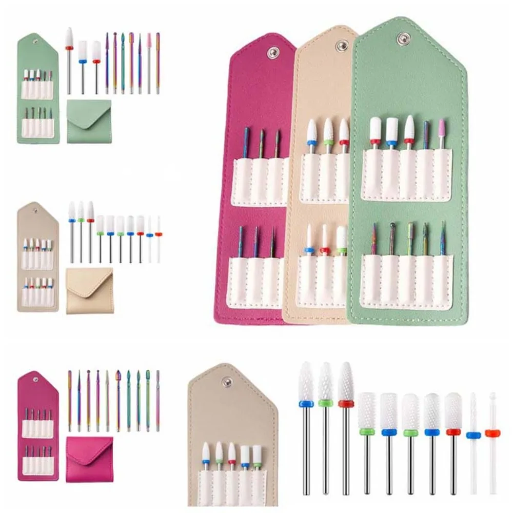 10Pcs/set Gel Removal Polishing Cuticle Nail Polishing Head Electric Nail Grinder Accessories Ceramic Nail Drill Bits