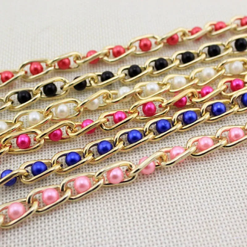 1Pcs Women's Dress Accessories Waist Chain Metal Chain Solid Pearl Versatile Apparel Accessories Pearl Thin Waist Belts