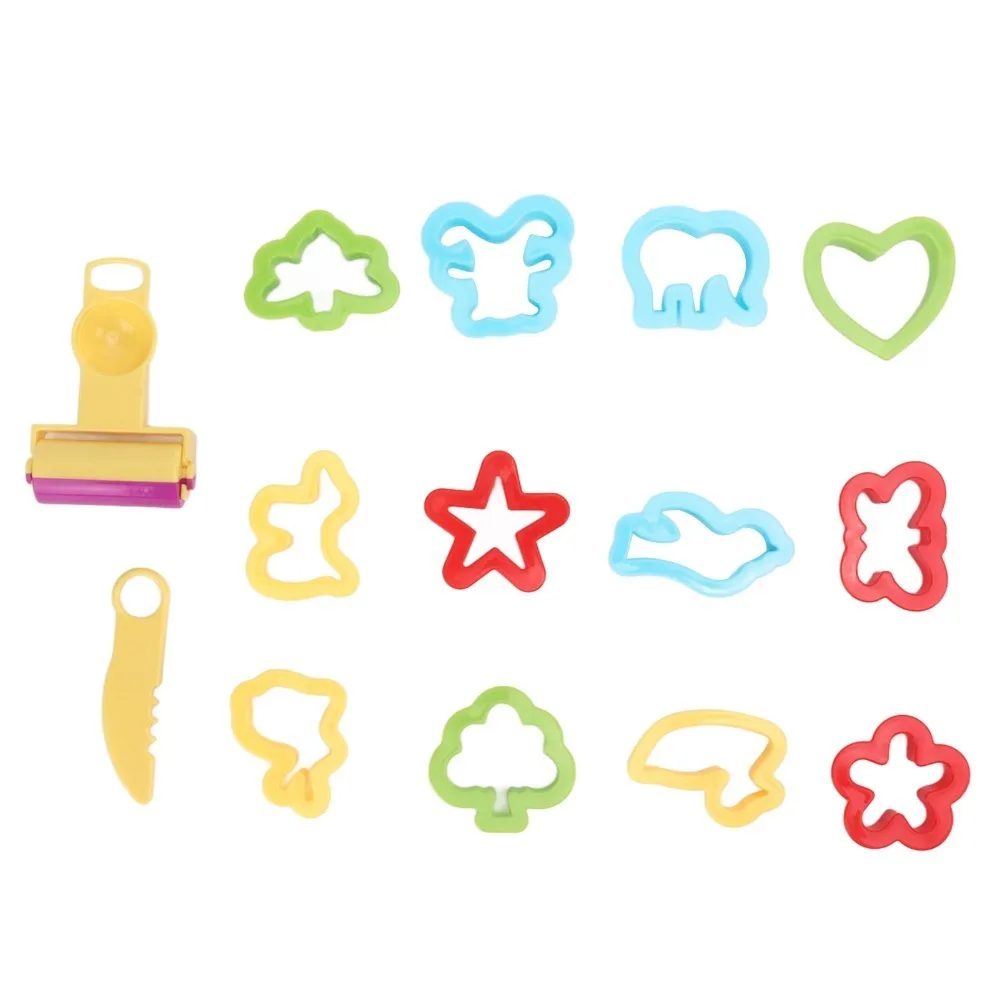 14pcs Practical Various Shape Cutters Modeling Clay Cutters Lightweight Easy Cleanable Playdough Tool Kit Clay Starter Set DIY