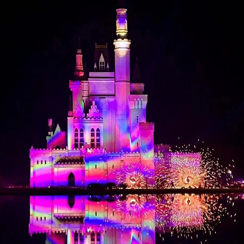 50w paisagem ao ar livre holofote colorido árvore luz rgb jardim discoteca luz arco-íris árvore holofotes para parque iluminação de área cênica