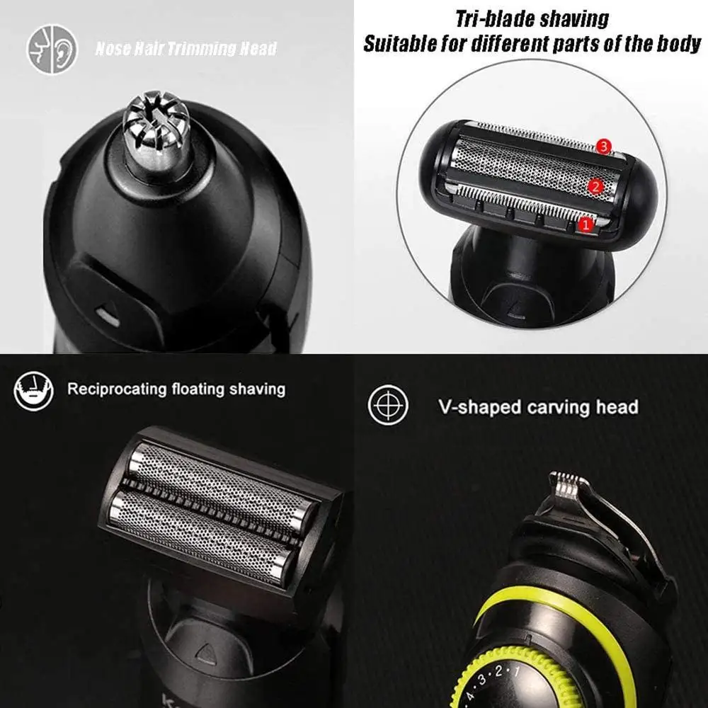 Kemei Electric Hair Clipper Multifunctional Men's Trimmer Electric Shaver Men's Razor Nose Trimmer KM-696 Hair Clipper