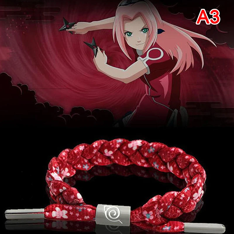 Anime Naruto Bracelet Rope Weave Chain Kakashi Itachi Cosplay Costumes Accessories Naruto Bracelet Reflective Anime Couple Gift