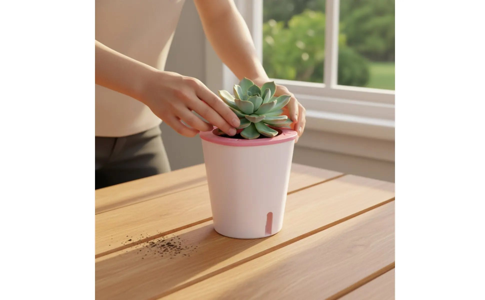 Self Watering Planter Large Size Self Watering Pot Water Reservoir Planter Hydroponic Garden Container Lightweight for Outdoor