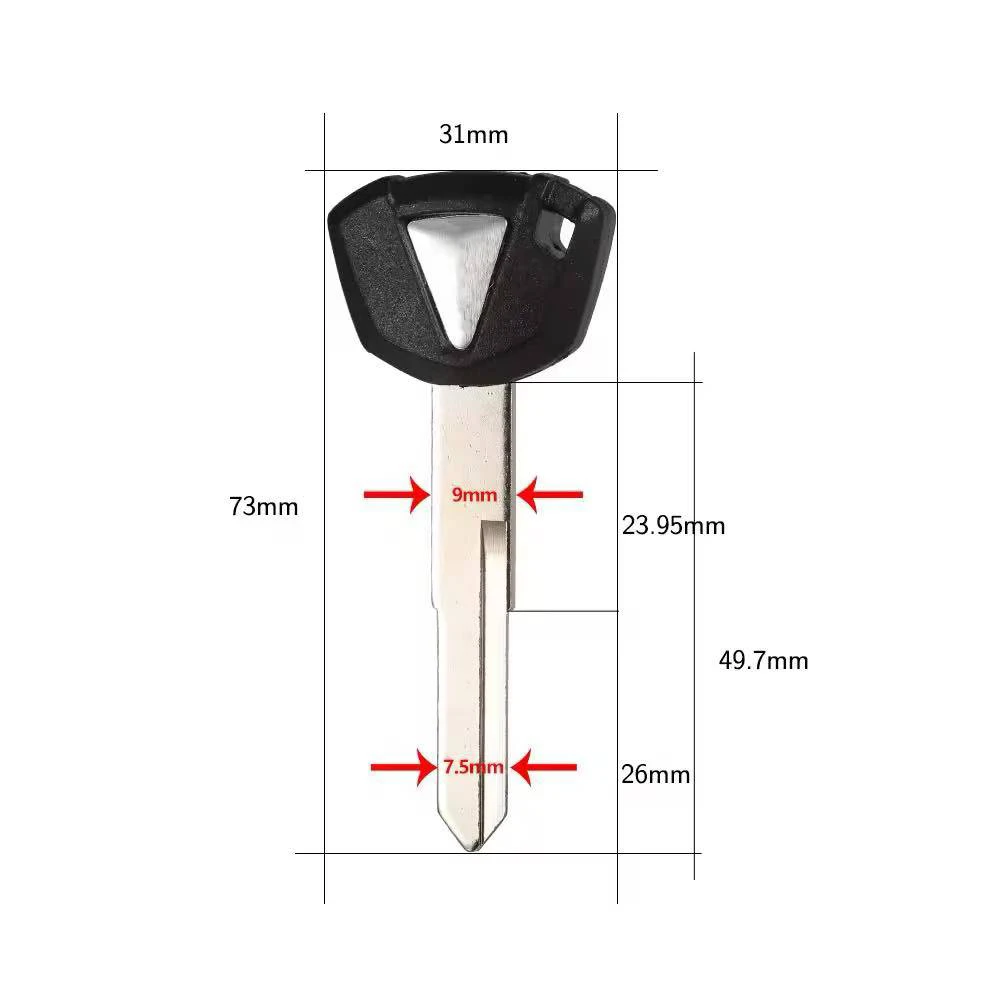 Motorcycle Blank Keys For Kawasaki ZX6R ZX9R ZX10R ZX12R ZX14R ZZR1400 ZRX1200 Ninja ER6N ER6F ER6R KLE650 Chip Key Uncut Blade