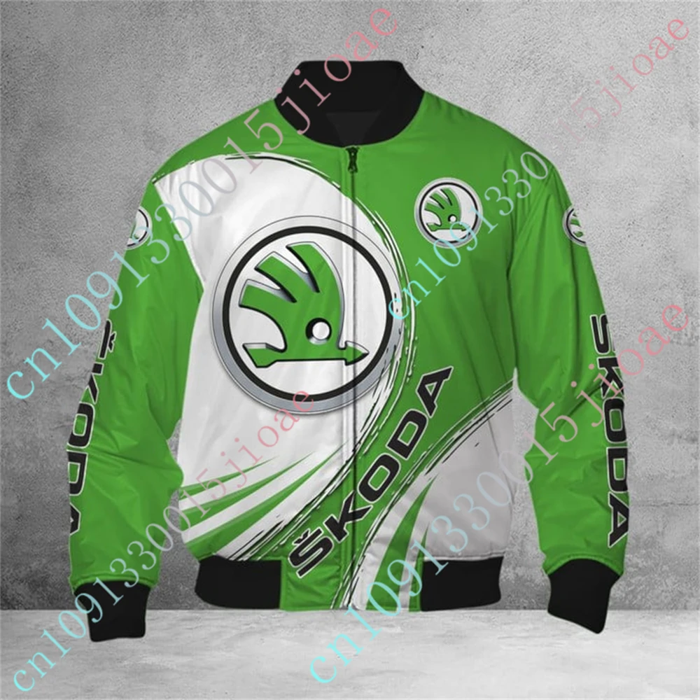 

Skoda Windbreaker Bomber Jacket Jackets For Men's Clothing Techwear Baseball Uniform Harajuku Parkas Thick Coat Custom Logo