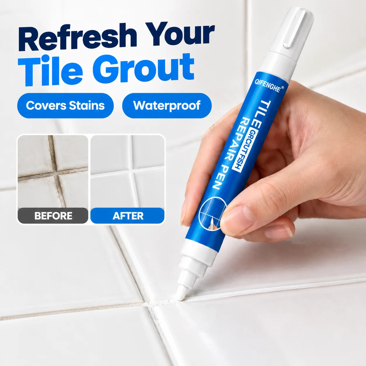 White Automotive Touch Up Paint Pen, Exact Color Match Formula, Zero Color Difference, Seamlessly Blends With Factory Paint, DIY