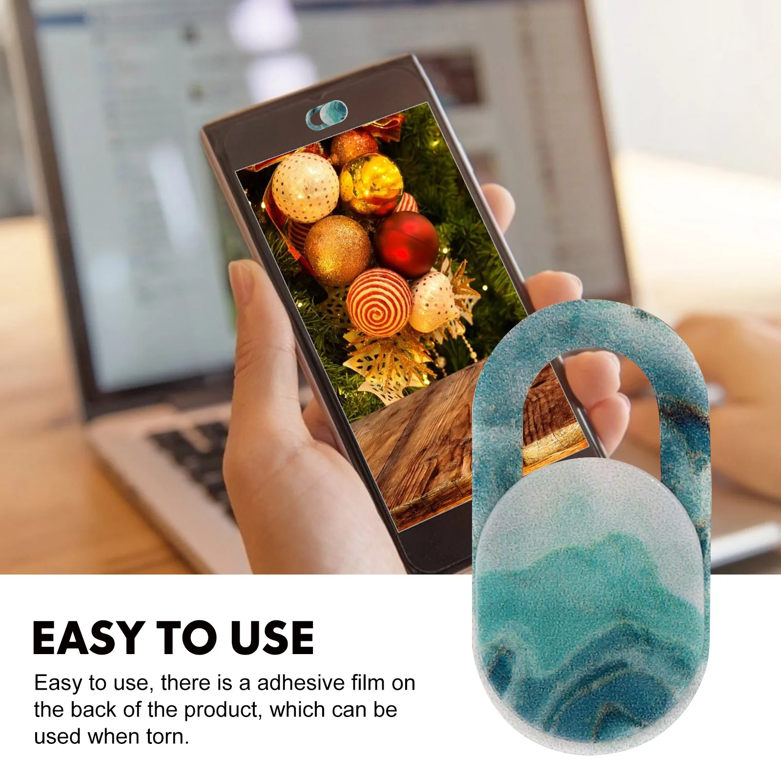 

6Pcs Durable Marble Pattern Webcam Lens Covers Privacy Protectors for Laptop Phone Tablet Lens Covers Protectors