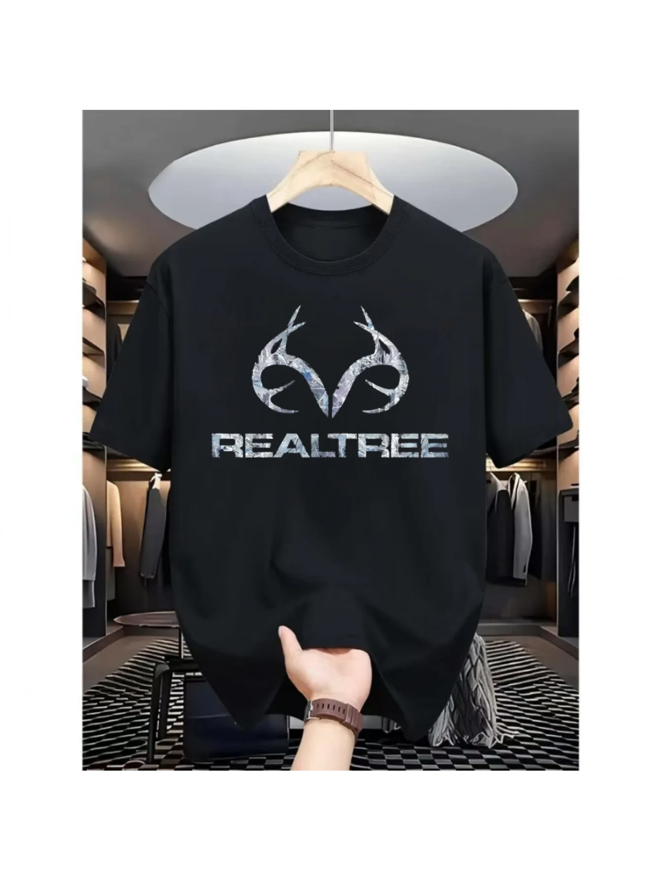 

Camo Antler Logo Deer Hunting, Hunting, Hunter T-Shirt 100% Cotton O-Neck Short Sleeve Summer Casual Mens T-shirt Streetwear