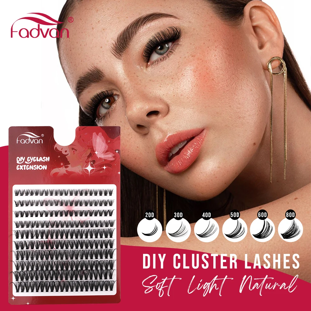 Fadvan DIY Cluster Lashes Mixed Tray Individual Lashes Volume Eye Lashes Soft Natural Lashes Mink Lash Cluster False Eyelashes