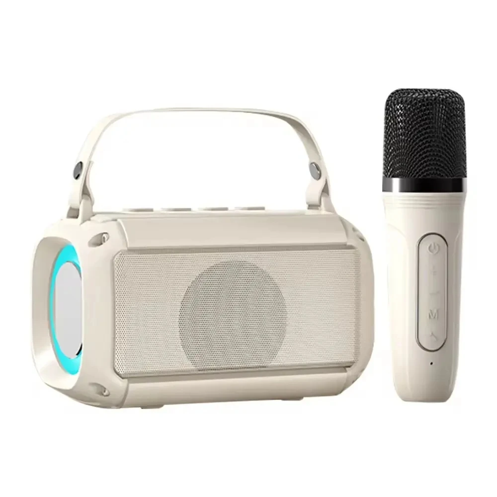 Mini Bluetooth With Microphone Dual Mic Karaoke Set Home Speaker