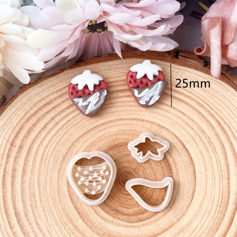 Valentine\'s Day Fruits Chocolate Heart Polymer Clay Cutters Cherry Strawberry Shaped Earrings Pottery Clay Jewelry Making Tools