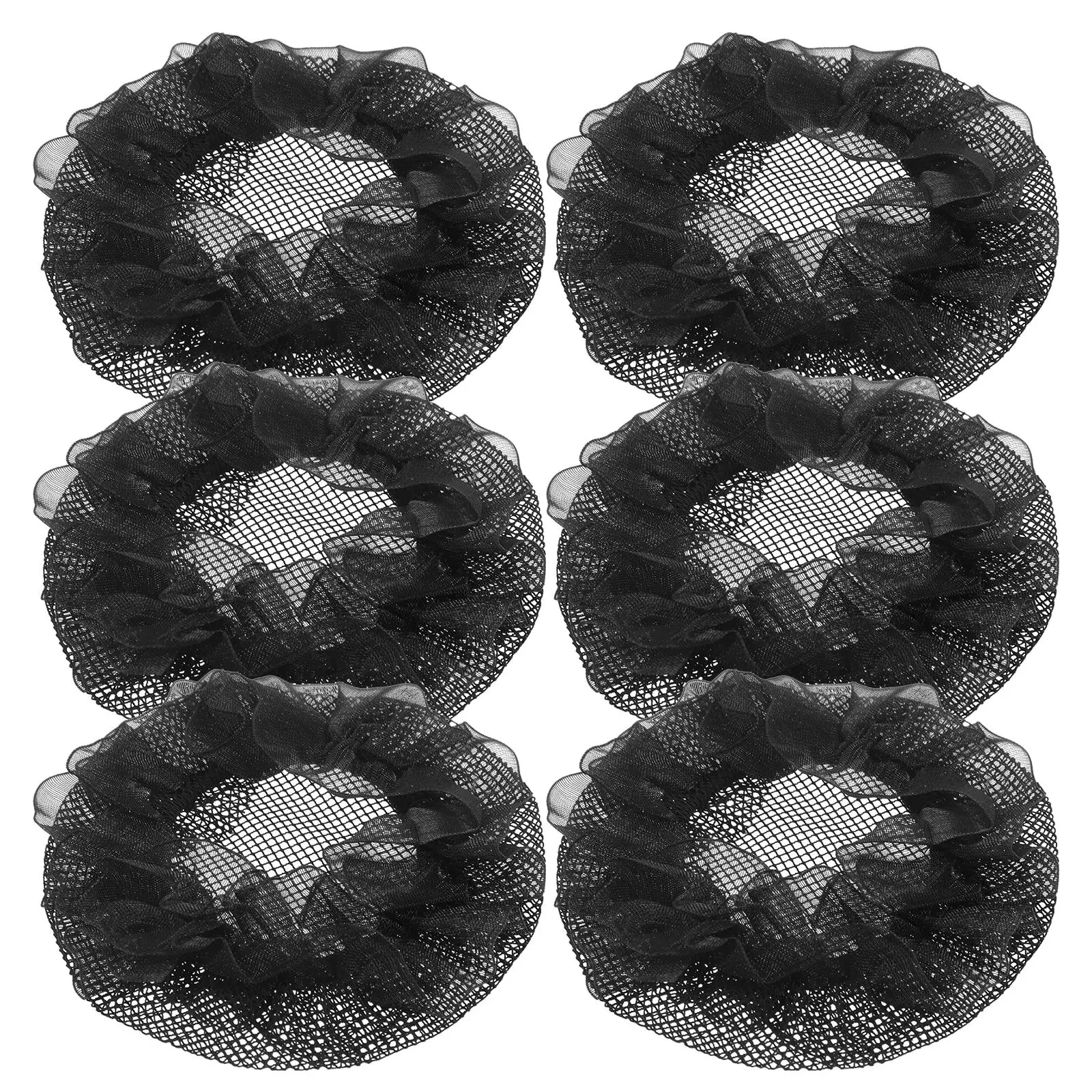 

6pcs Elastic for Women Girl Mesh Bun Net Bun Hair Net Ballet Accessories Stretchy Mesh Lace Decorative Hair Tools