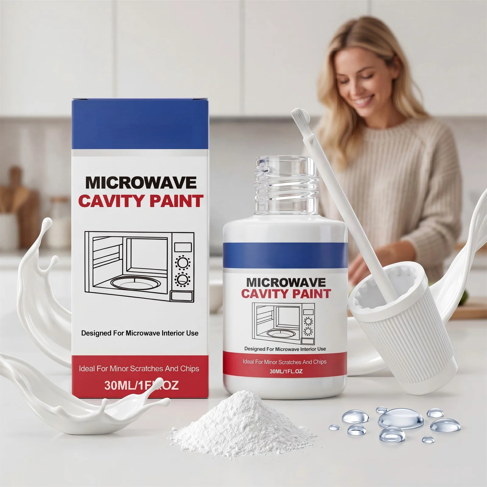 30ml Microwave Oven Cavity Special Paint Appliance Repair Touchup High Gloss Microwave Coating For Repairing Minor Scratches