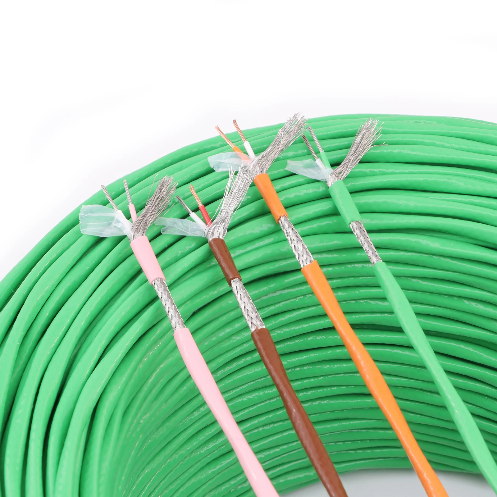 Thermocouple Wire K T N S Type PTFE Insulator Shielded Line 2 Cores High Temperature Measuring Compensation Cable 1~10 Meters