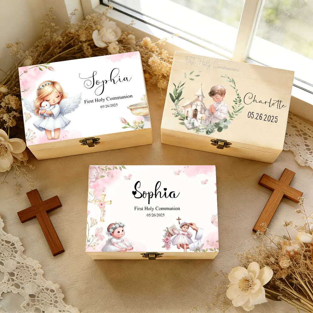 Personalised First Holy Communion Keepsake Memory Box Personalized Baptism First Communion Christening Gift Religious Gift Child