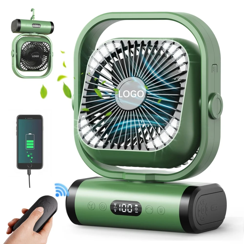 

Portable Outdoor Camping Fan 30000mAh Battery USB Fan with LED Light and Power Bank USB Rechargeable Outdoor Fan