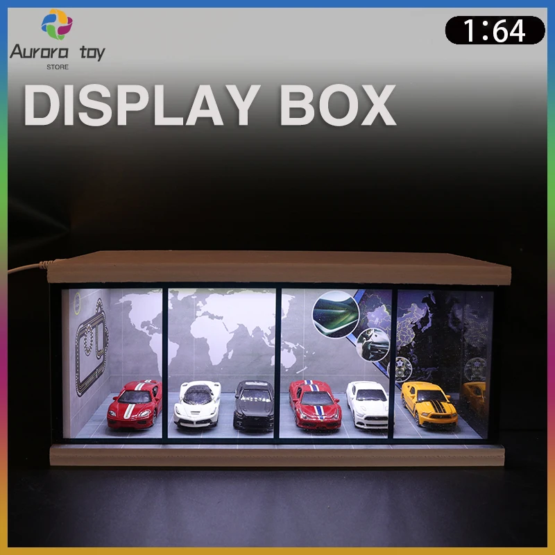 

1/64 Maisto Car Model Parking Lot Display Case Simulation Garage Toy Car Storage Rack Dustproof Custom Children Birthday Gift