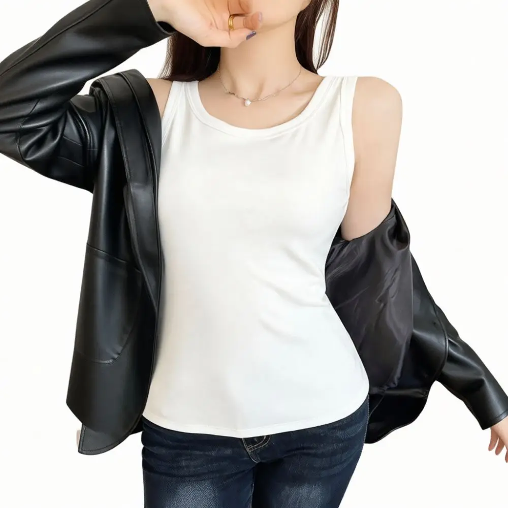 Winter Women Thermal Vest Fleece Lined Warm Undershirt Sleeveless Body Shaper Slimming Waist Support Fashion Casual Base Layer