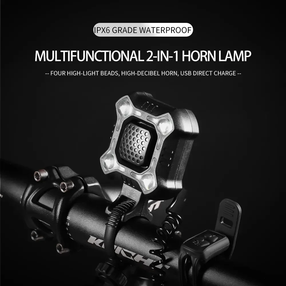 1PC USB Electronic Bicycle Bell Light E-bike Scooter Alarm Horn Cycling Warning Alert Safety Riding Gear