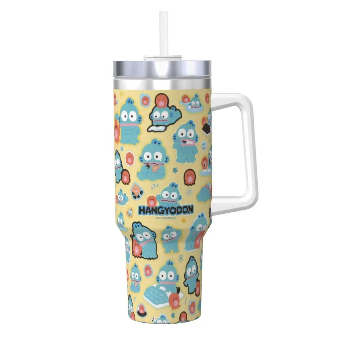 

Hangyodon Pet Stainless Steel Tumbler Driving Coffee Mug With Straws and Lid Large Capacity Car Mugs Cold and Hot Water Bottle