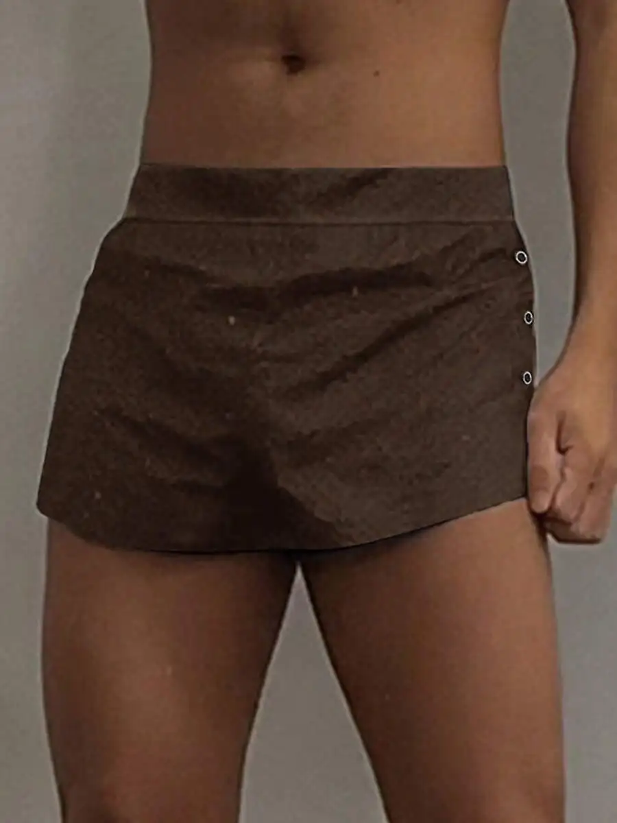 

Men Elastic Waist Split Shorts Casual Summer Beach Sport Solid Shorts