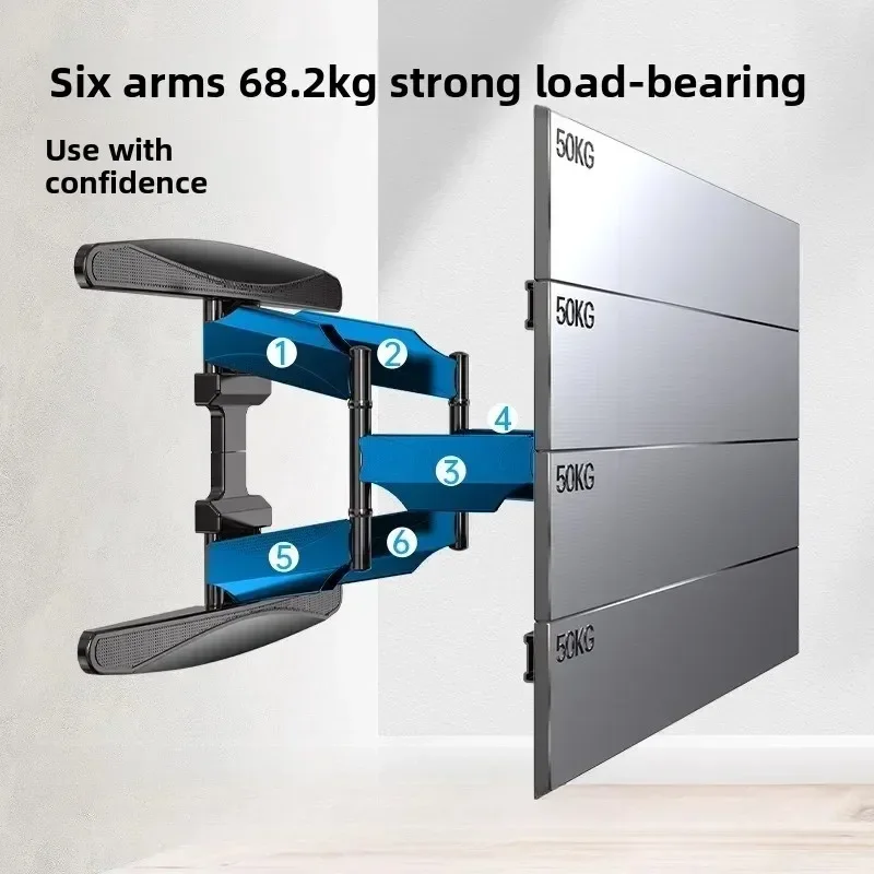 TV hanger, wall-mounted telescopic rotating bracket, wall-mounted suitable for Xiaomi Hisense TCL65/75/85 inch P65